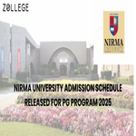 Nirma University Admission Schedule Released For PG Program 2025
